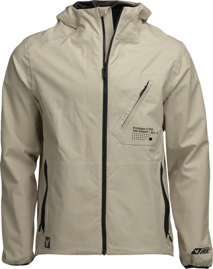 THOR Unit Light Shell Jacket in sand color, small size, featuring a lightweight, durable outdoor jacket with a sleek design.