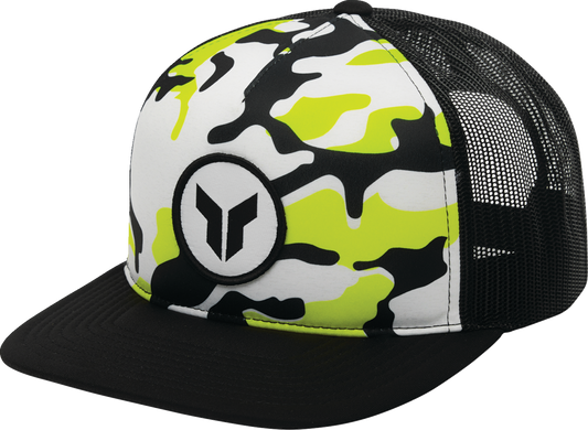 THOR Riot Hat Acid color five-panel trucker cap with woven patch, casual accessories for streetwear style.