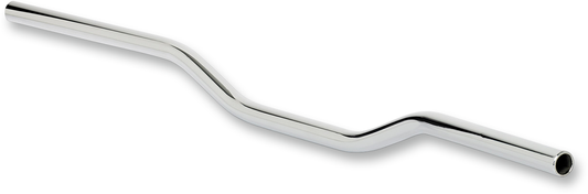 Chrome BILTWELL Tracker Handlebars for motorcycles, featuring a sleek, curved design with metal finish and mounting points.