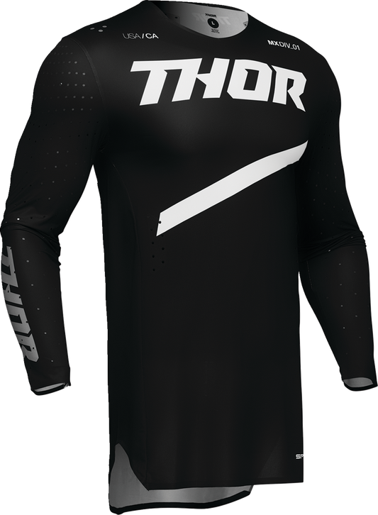 Black THOR Sportmode Brave motocross jersey in XL, featuring breathable fabric and sporty design for MX riding.
