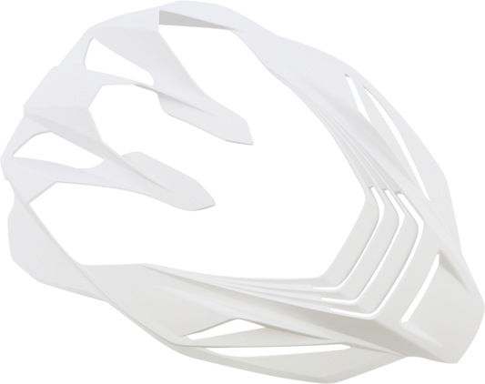 Bill's Exhausts ICON Airflite™ Airfoil SB helmet part in Rubatone White, showing the sleek aerodynamic design and branding details.