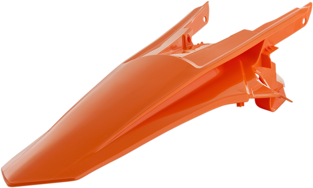 Orange Acerbis rear fender for motorcycle, durable plastic body part, designed for off-road or dirt bike use.
