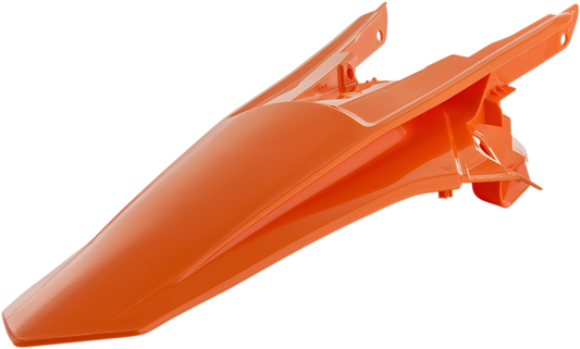 Orange Acerbis rear fender for motorcycle, durable plastic body part, designed for off-road or dirt bike use.