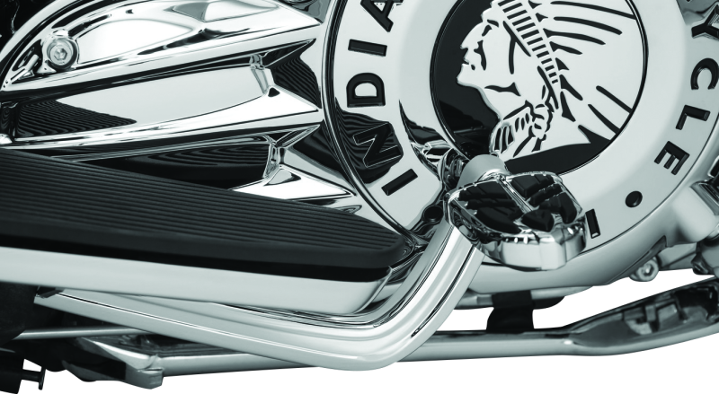 Chrome Kuryakyn heel shift lever for Indian motorcycles, featuring a sleek design and durable construction.
