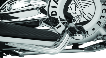 Chrome Kuryakyn heel shift lever for Indian motorcycles, featuring a sleek design and durable construction.