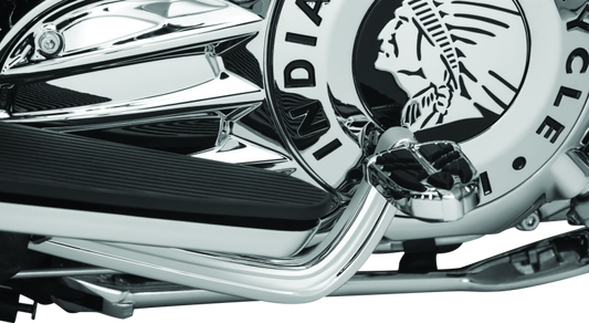 Chrome Kuryakyn heel shift lever for Indian motorcycles, featuring a sleek design and durable construction.