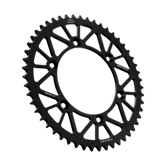 JT, JT RaceLite Aluminum Rear Sprocket 51 Tooth for Honda and Yamaha 520 Chain, Black