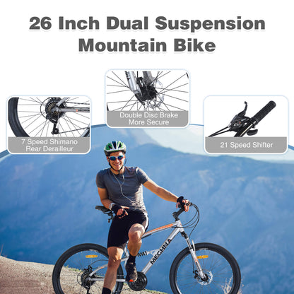 Hycline Meghna Feyan bicycle tire, 26-inch by 2.1-inch, mounted on a bike rim with tread pattern visible in the image.