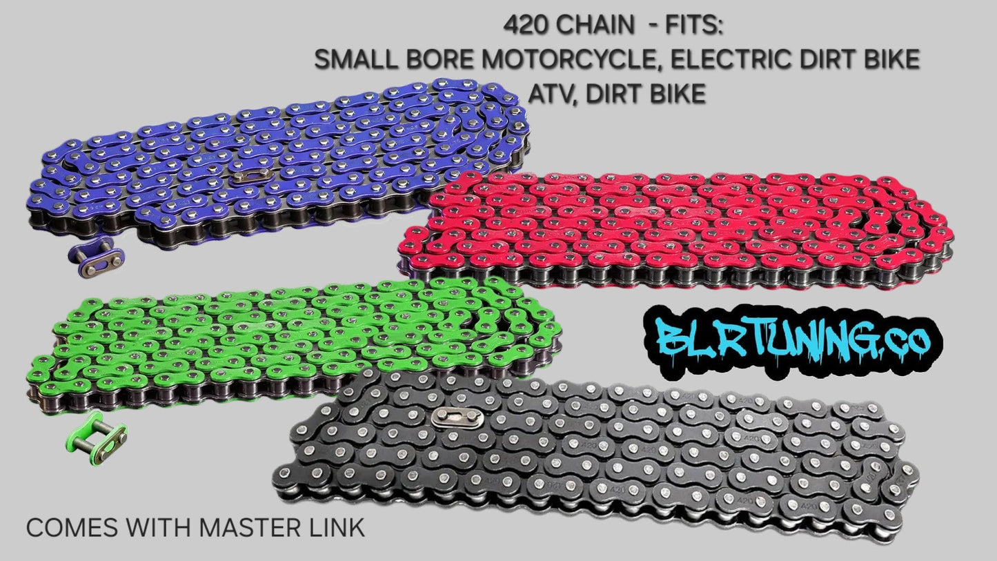 420 Motorcycle Chain Fits Small Bore Motorcycles - Electric Dirt Bikes - ATVs - and Dirt Bikes - Howling Moto