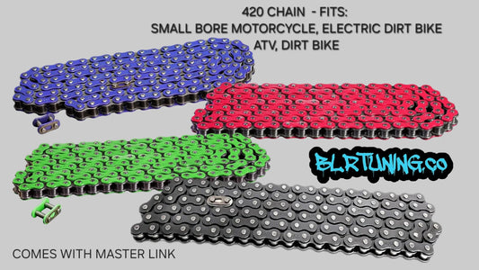 420 Motorcycle Chain Fits Small Bore Motorcycles - Electric Dirt Bikes - ATVs - and Dirt Bikes - Howling Moto