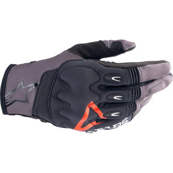 Alpinestars Techdura gloves in Falcon Brown, XL size, showing rugged leather and protective padding for motorcycle riding.