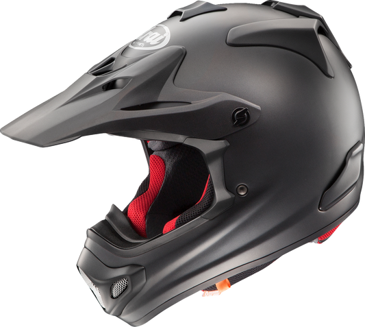 Arai VX-Pro4 Black Frost motocross helmet with 2XL size, featuring a sleek black and frost design and advanced safety features.