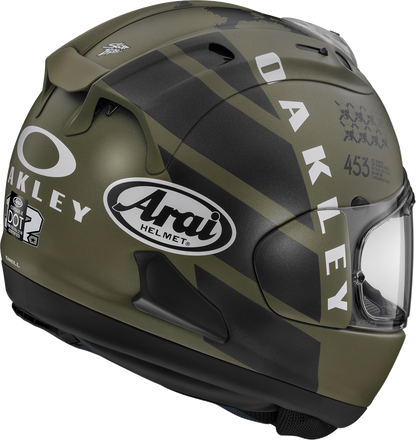 Arai Corsair-X MVK Oakley 2XL helmet with VAS shield mechanism and advanced ventilation system.