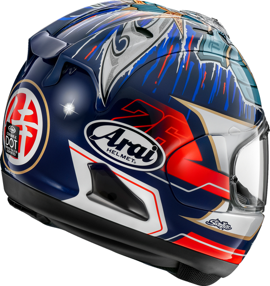 ARAÍ Helmets Corsair-X Dani Samurai-3 2XL motorcycle helmet with VAS shield mechanism and advanced safety features.