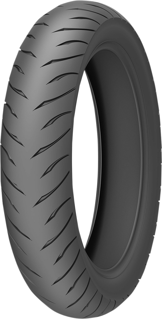 KENDA K6702 Cataclysm front motorcycle tire, 130/80B17 65H, showing tread pattern and sidewall details.