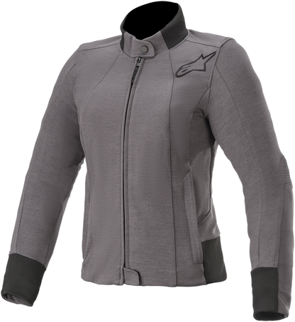 Gray Alpinestars Stella Banshee jacket in 2XL, showing the stylish motorcycle jacket with detailed stitching and branding.