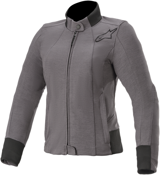 Alpinestars Stella Banshee Gray motorcycle jacket in medium with adjustable straps and protective padding.