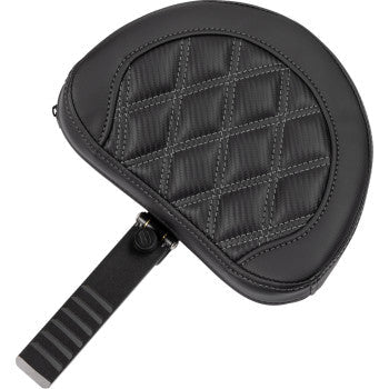 Gray SADDLEMEN Roadsofa™ Extended Reach Seat with lattice stitch for FLTR/FLHX 2023-2024, without backrest, by Bill's Exhausts.
