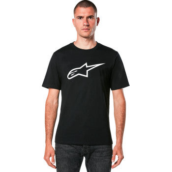 Black and white ALPINESTARS Ageless 2.0 CSF T-Shirt in medium size, featuring a casual fit and brand logo on the front.