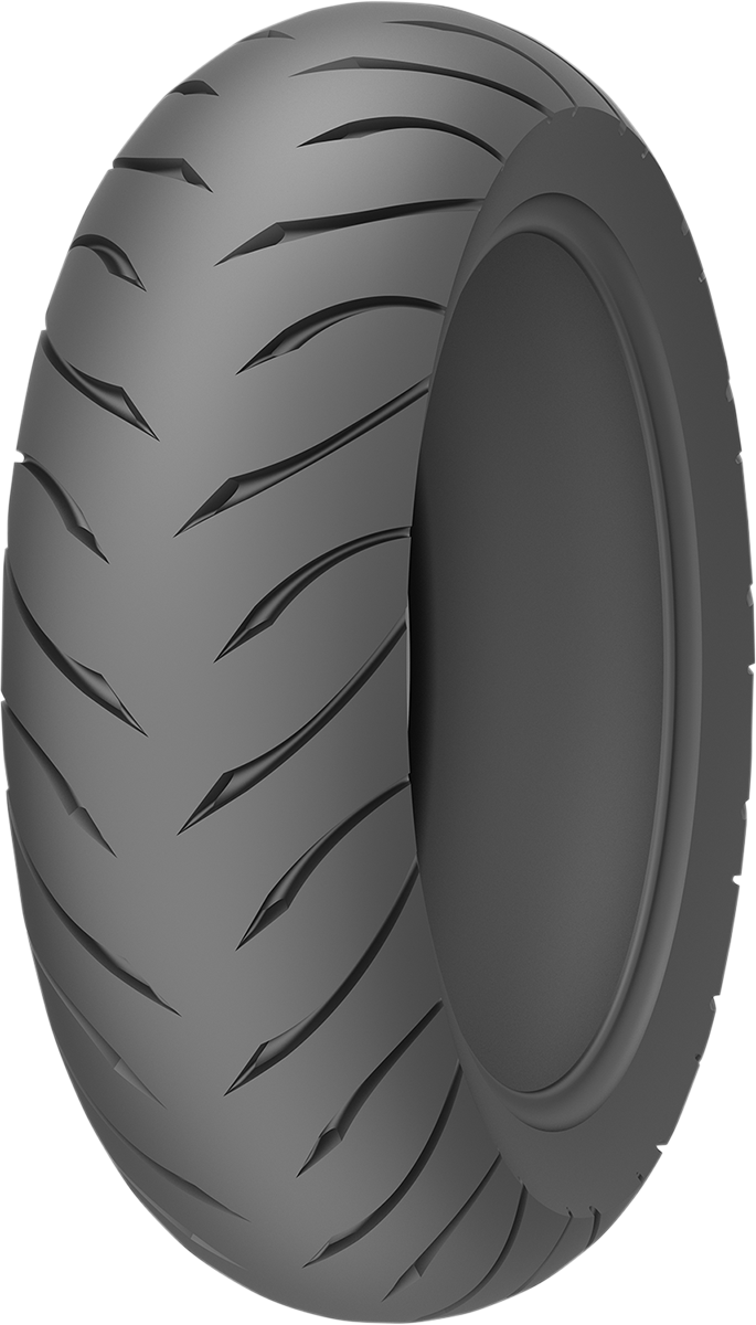 Kenda K6702 Cataclysm rear motorcycle tire 130/90B16 73H with rugged tread for off-road riding and durability.