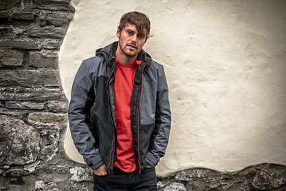 Alpinestars Stratos v2 Techshell Drystar jacket in black, gray, and red, 4XL size, featuring durable motorcycle protective gear.