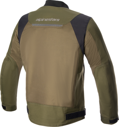 Alpinestars Luc V2 Air Jacket in green, medium size, lightweight motorcycle jacket with ventilation panels and protective features.