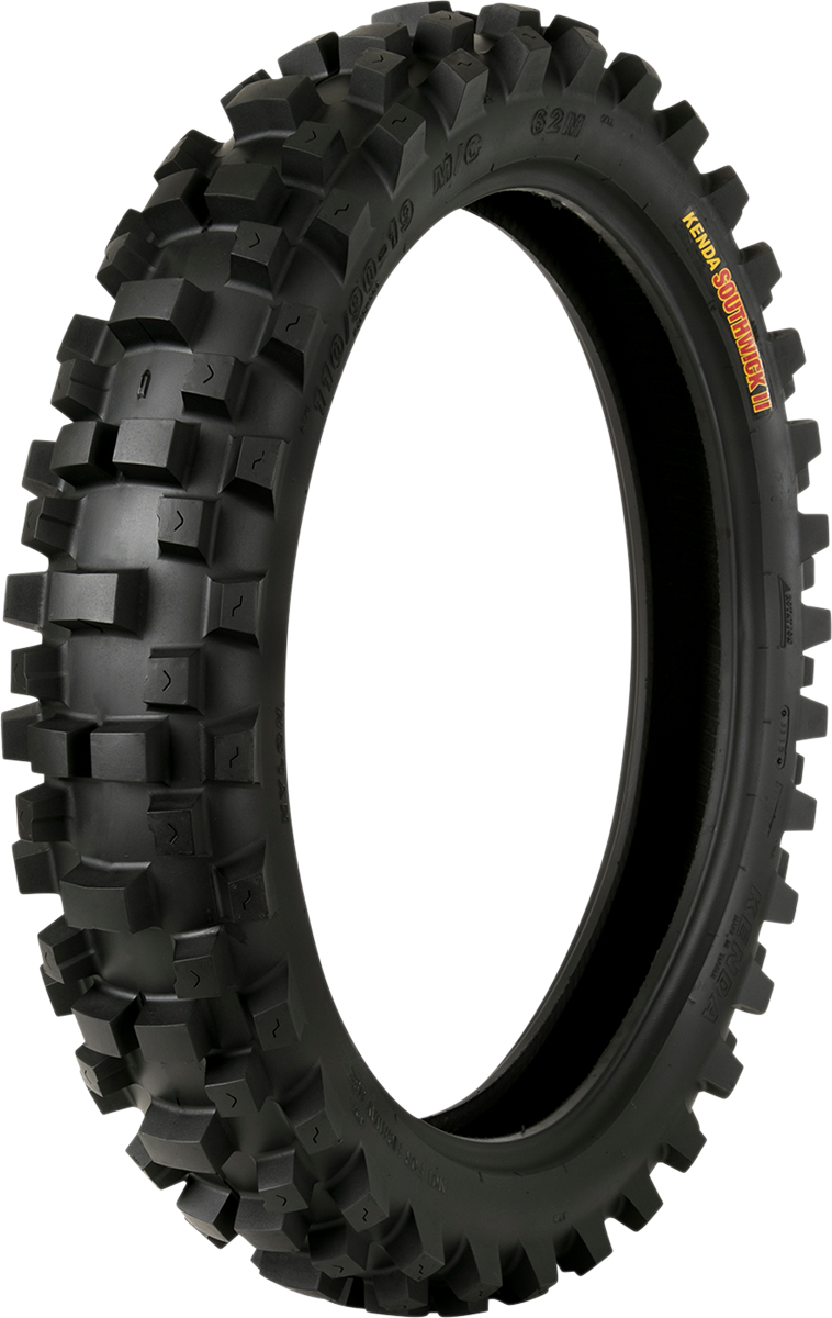 KENDA K780 Southwick II rear tire for motocross, 100/100-18 59M, designed for sand and mud conditions, showcasing tread pattern.