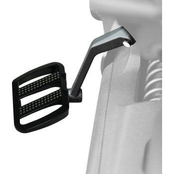 Can-Am Ryker SHOW CHROME combat passenger boards by Bill's Exhausts, showcasing sleek chrome finish and mounting hardware.
