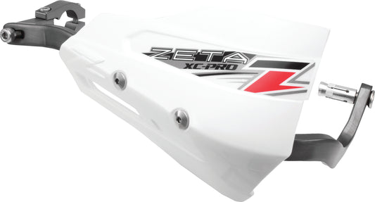 ZETA ZETA XC Pro Protector Handguard Shields in white for motorcycle, showing the durable handguard with mounting hardware.