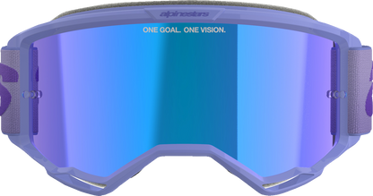 ALPINESTARS GOGGLES, Alpinestars GOGGLES Vision 5 Goggle - Wordmark, Purple with Blue Mirror Lens, Part Number 5102425-3116