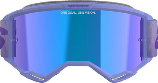 ALPINESTARS GOGGLES, Alpinestars GOGGLES Vision 5 Goggle - Wordmark, Purple with Blue Mirror Lens, Part Number 5102425-3116
