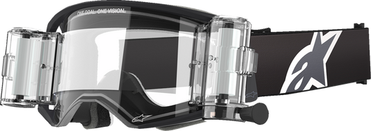 ALPINESTARS GOGGLES, Alpinestars GOGGLES Supertech Roll-Off Goggle - Black/Gray Frame with Clear Lens (Part 5100425-1518)
