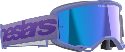 ALPINESTARS GOGGLES, Alpinestars GOGGLES Vision 5 Goggle - Wordmark, Purple with Blue Mirror Lens, Part Number 5102425-3116