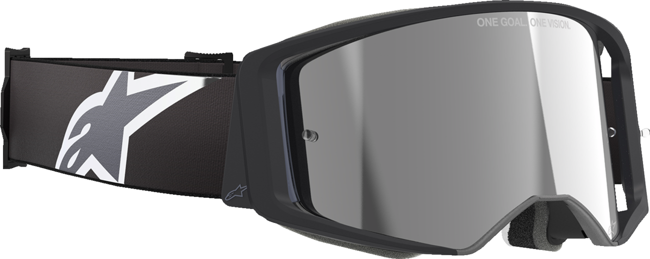 Alpinestars GOGGLES Supertech goggles with gray mirror lens and ABS frame, designed for racing or sports activities.