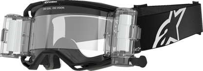 Alpinestars GOGGLES Vision 8 in black with clear lens, motorcycle riding goggles with adjustable strap and protective frame.