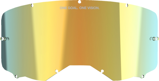 Alpinestars goggles Vision 8/Vision 5/Vision 3 lens with gold mirror finish, showcasing the reflective, curved goggle lens design.