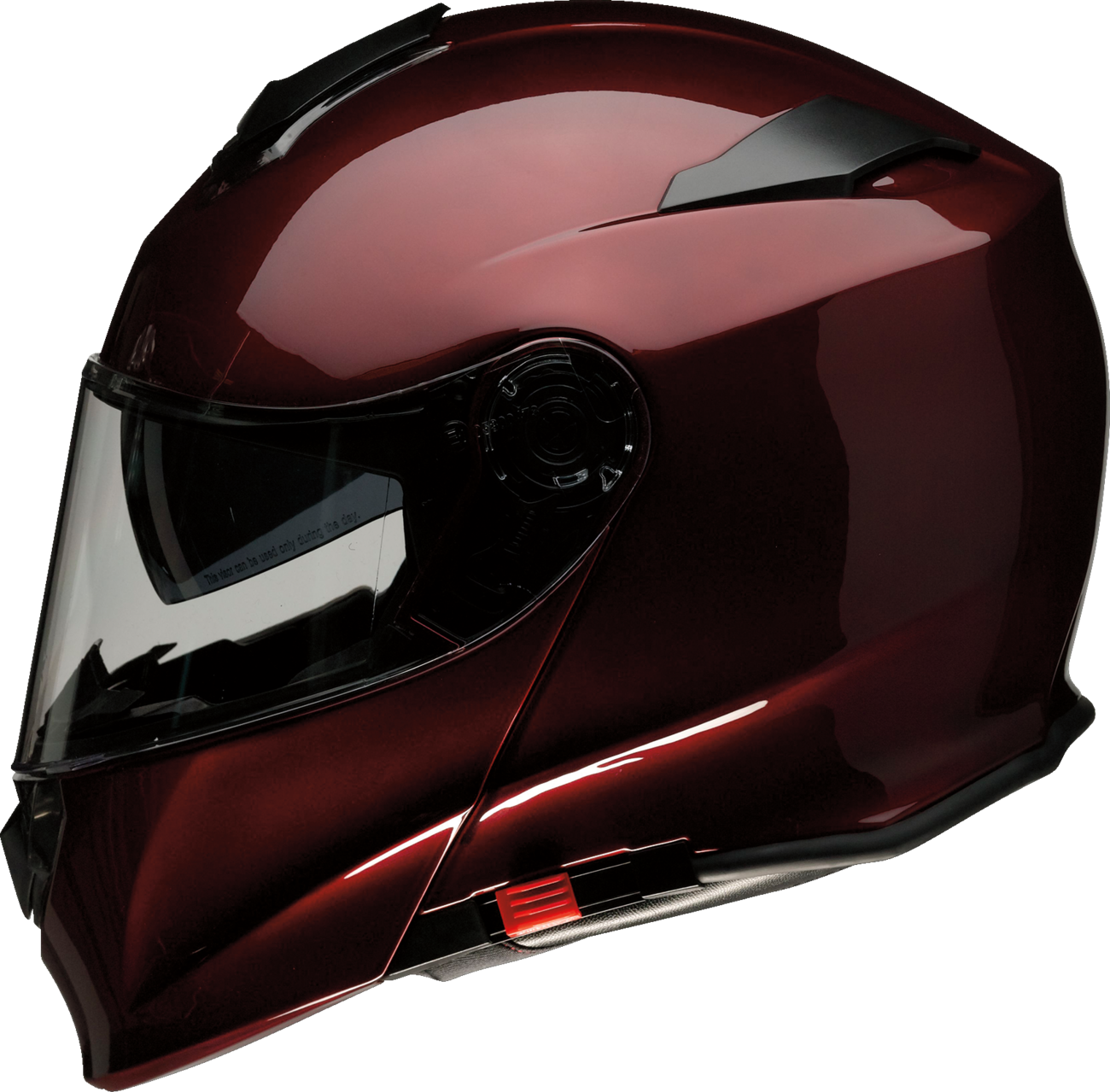 Z1R Solaris 2.0 modular helmet in solid wine color, large size, with aerodynamic design and secure chin strap