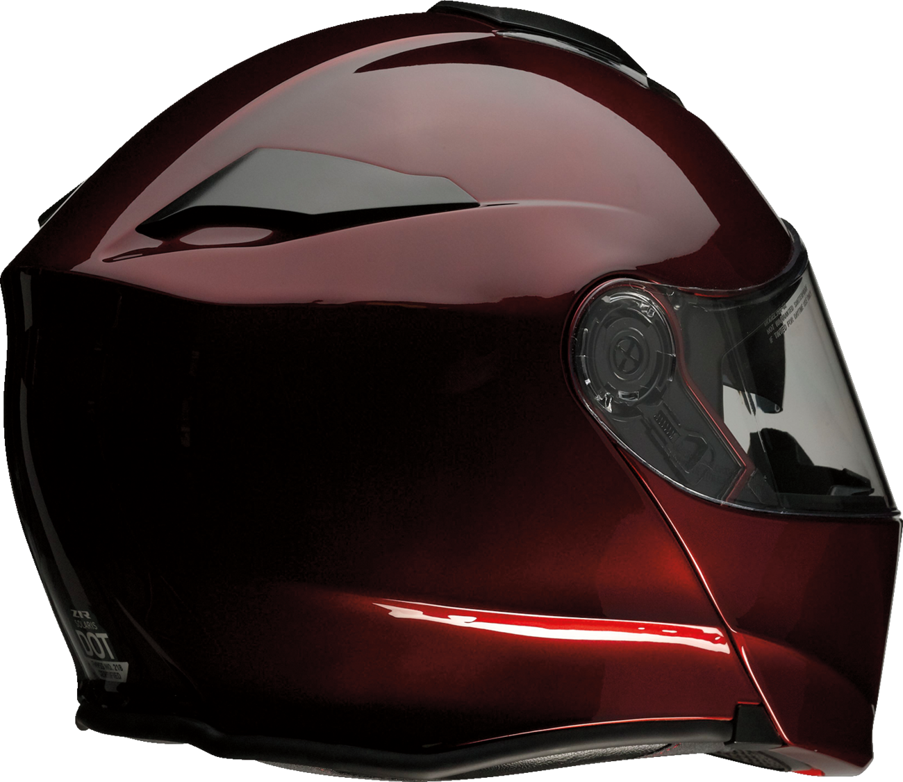 Z1R Solaris 2.0 modular helmet in solid wine color, large size, with aerodynamic design and venting features.