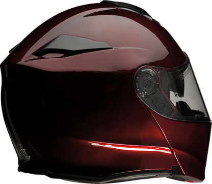 Z1R Solaris 2.0 modular helmet in solid wine color, large size, with aerodynamic design and venting features.