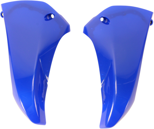 Blue Acerbis radiator shrouds upper body panel for motorcycle, showing sleek design and vibrant color.
