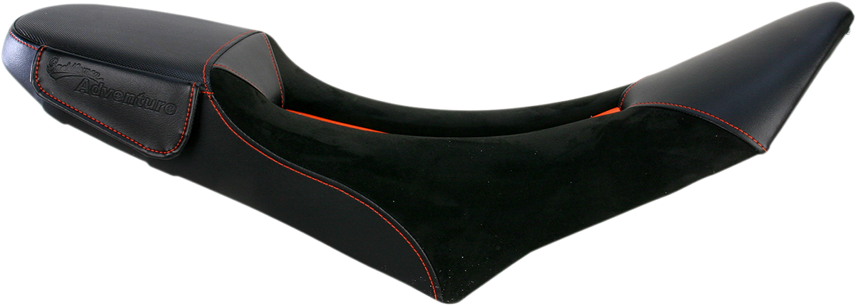 Bill's Exhausts Adventure Seat for Super Enduro 950, low-profile motorcycle seat with durable padding and sleek design.