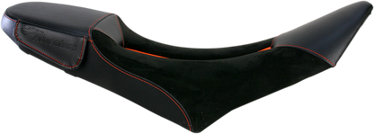 Bill's Exhausts Adventure Seat for Super Enduro 950, low-profile motorcycle seat with durable padding and sleek design.