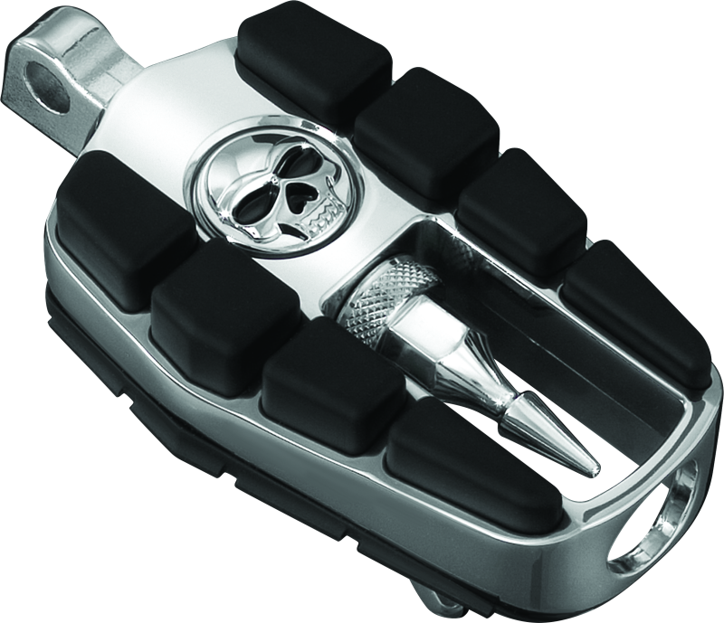 Kuryakyn Zombie Pegs with male mount in chrome for motorcycles, featuring a stylish and durable foot peg design.