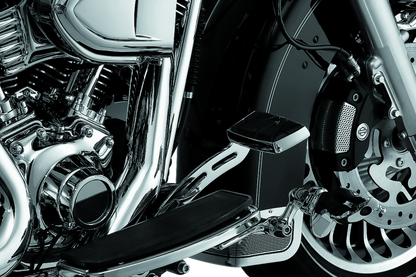Kuryakyn extended brake pedal girder for Harley Davidson Touring 2008-2009 models, showing the chrome metal part with mounting points.