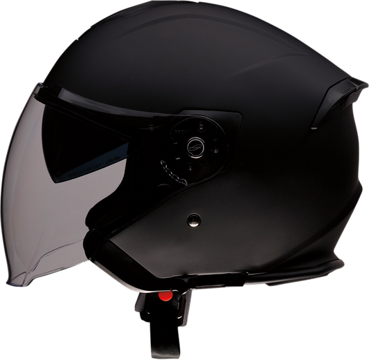 Z1R Road Maxx 2.0 helmet in flat black, large size, showcasing aerodynamic design and secure chin strap.