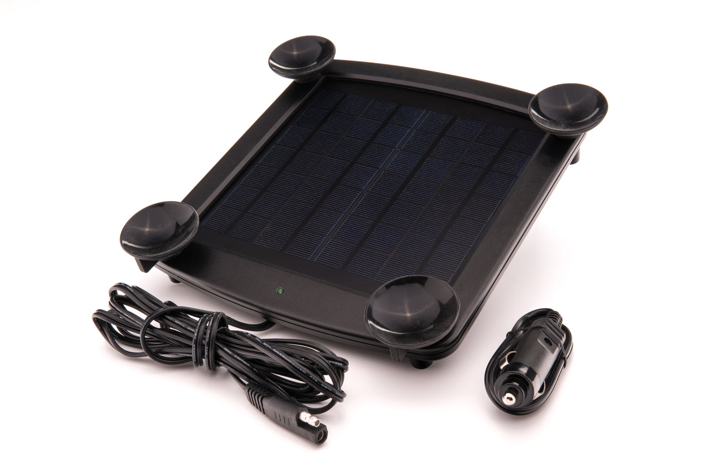 Battery Tender 5W solar panel with handlebar mount, portable solar charger and battery maintainer for motorcycles or bikes.