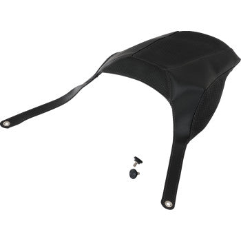 Black stitched Show Chrome Max Mount Cover for Can-Am Ryker, designed by Bill's Exhausts, shown on a vehicle.