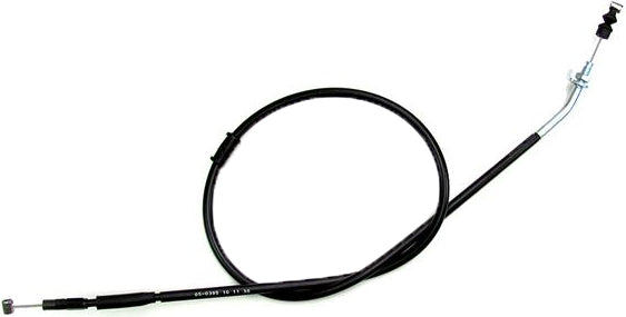 Motion Pro black vinyl clutch cable with long, wound housing for motorcycle clutch replacement.
