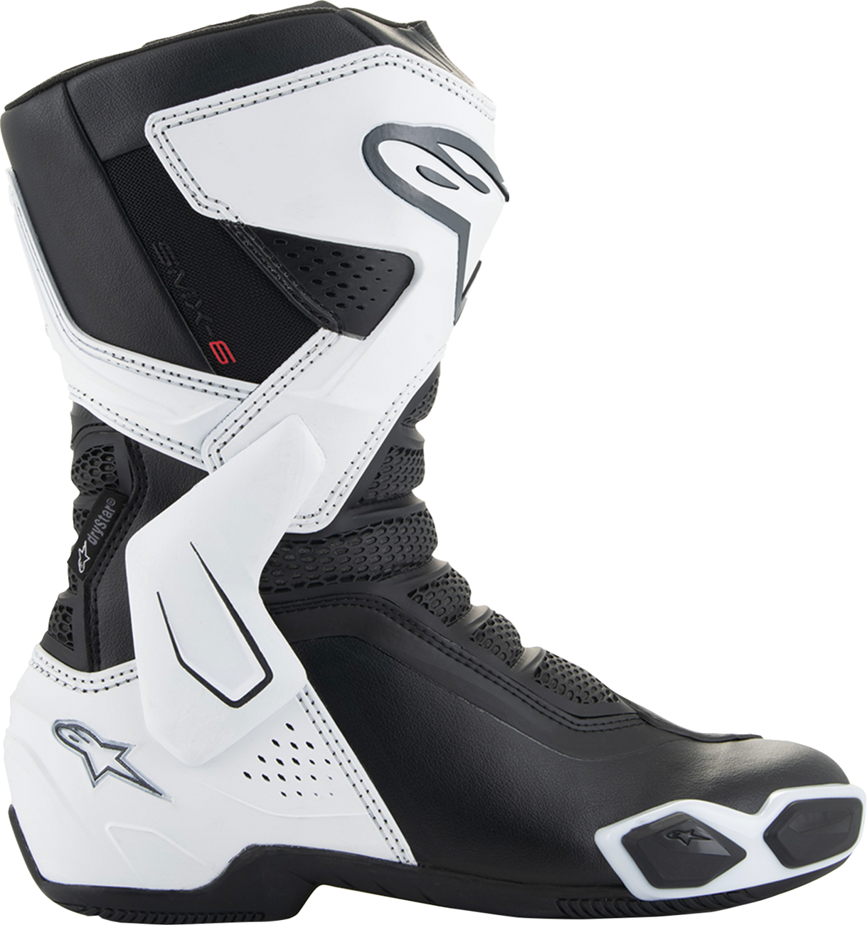 Alpinestars Stella SMX-6 V3 Drystar women's motorcycle boots in black and white, US 6, with protective features and sporty design