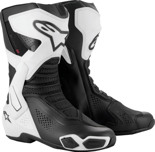 ALPINESTARS, Alpinestars SMX-6 V3 Vented Motorcycle Boots - Black and White, US 12.5 / EU 48